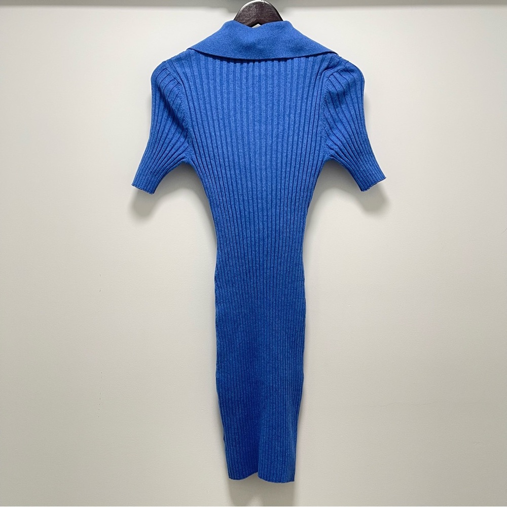 JS71 Mykonos Ribbed Polo Short Sleeve Blue Mini Dress Size Small - Picture 8 of 14